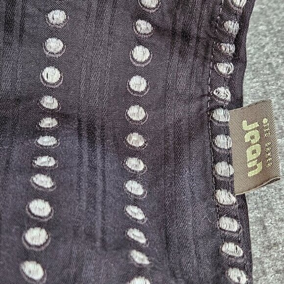 Ted Baker Jean Shirt Mens 6 US L Black Cream Cotton LS Swiss Dots Buttons Boho - Picture 13 of 15